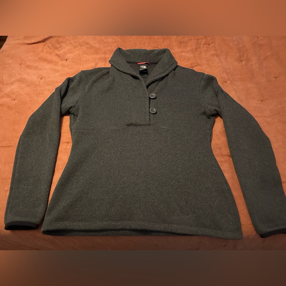 The North Face Crescent Ridge Shawl Gray Sweater, Size Medium